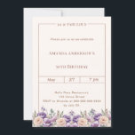 50 fabulous ivory lavender birthday invitation<br><div class="desc">Celebrate a milestone in style with this elegant 50 & Fabulous birthday invitation. Featuring soft lavender flowers combined with ivory and champagne tones, this design creates a timeless and sophisticated look perfect for a chic birthday celebration. Personalize the invitation with your name, date, time, and event details to create a...</div>