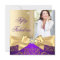 50 & Fabulous Photo Gold Purple Bow 50th Birthday