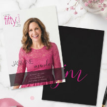 50 & Fabulous Photo Overlay monogram Birthday