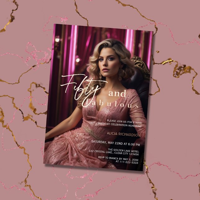 50 & Fabulous Photo Pink Rose Gold (Creator Uploaded)