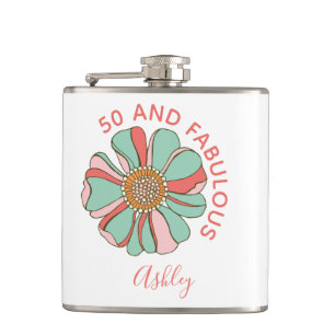 50 Fabulous Pink Flower Hip Flask