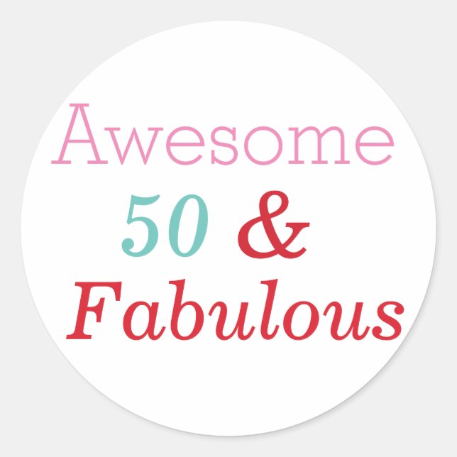 50 & Fabulous Sticker 50th Birthday (Devant)