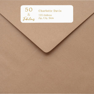 50 Fabulous white gold Return Address