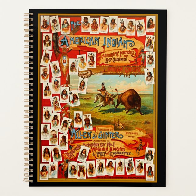 50 Famous Native American Tribal Chiefs Vintage Planner (Front)