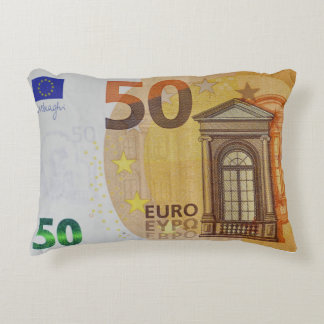 50€ Fifty euros bank note Accent Pillow
