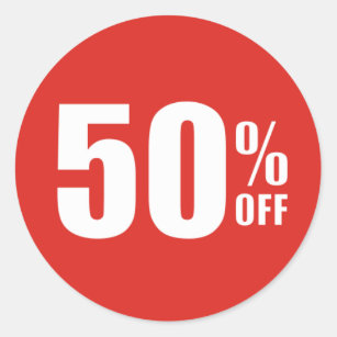 Retail Labels - 50% Off, 1 Circle