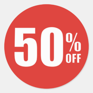 50% Fifty Percent OFF Discount Sale Sticker