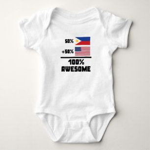 50% Filipino 50% American 100% Awesome Baby Bodysuit
