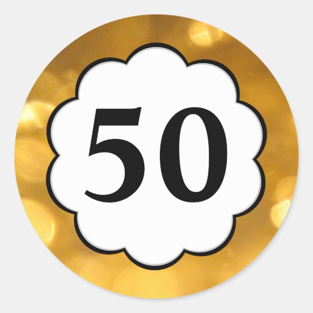 50 - Golden Numbers Sticker (Front)
