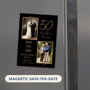 50 Golden Years Save the Date Thin Magnetic Card