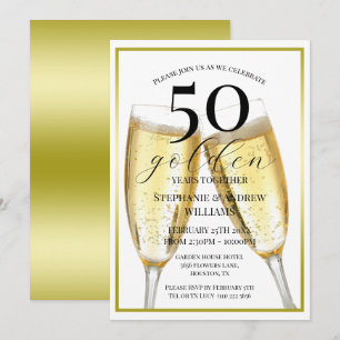 50 Golden Year's Wedding Anniversary Invitation