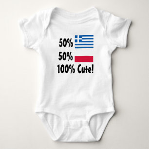 50% Greek 50% Polish 100% Cute Baby Bodysuit