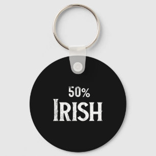 50% Half Irish Shirt, St Patricks Day Keychain