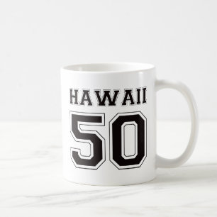 50 Hawaii - Black Coffee Mug