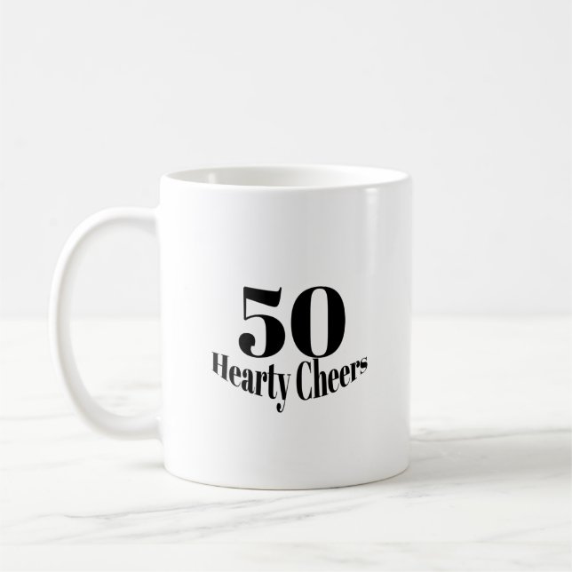 50 Hearty Cheers Mug for Milestone Moments (Gauche)