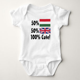 50% Hungarian 50% British 100% Cute Baby Bodysuit