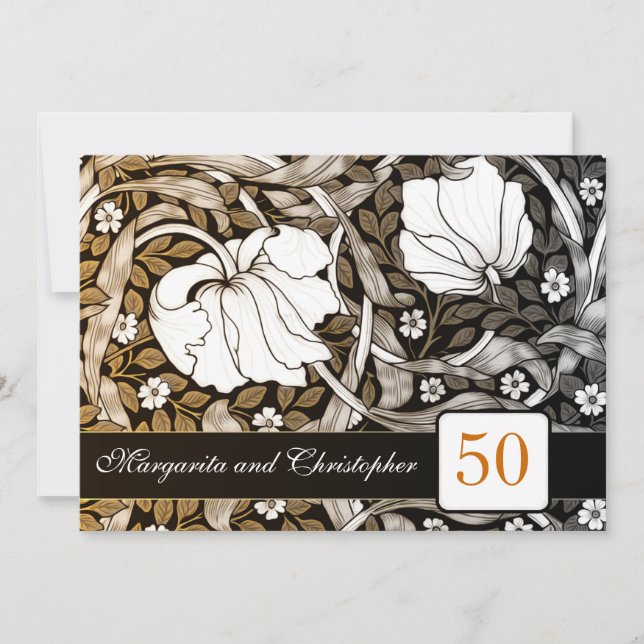 50 invitations pour un anniversaire de mariage d'o (Devant)