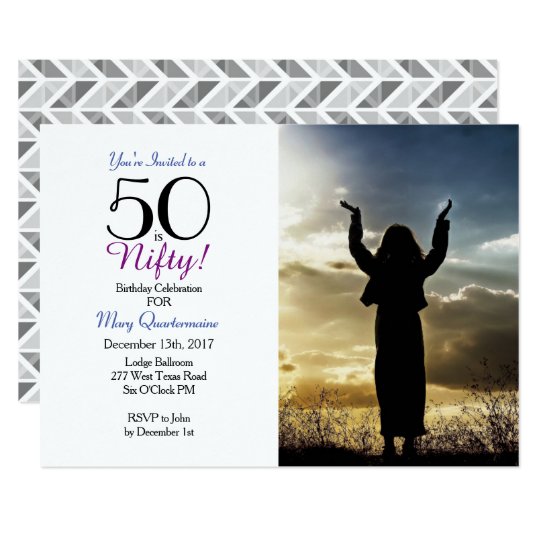 50 is Nifty! 50th Birthday Party Photo Invitation
