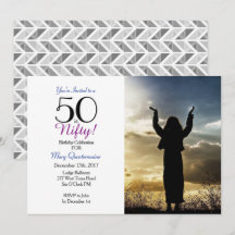 50 is Nifty! 50th Birthday Party Photo Invitation