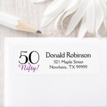 50 is Nifty! 50th Birthday Return Address Label