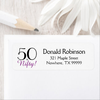 50 is Nifty! 50th Birthday Return Address Label
