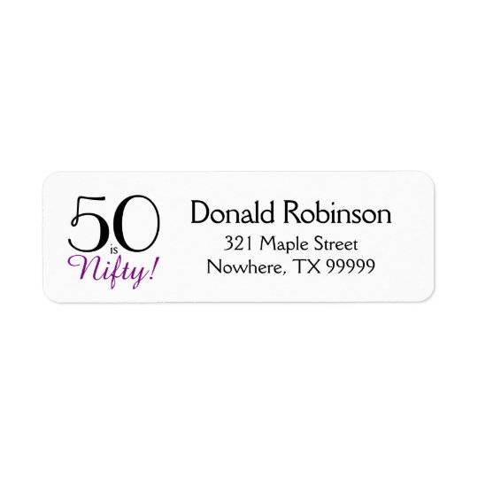 50 is Nifty! 50th Birthday Return Address Label
