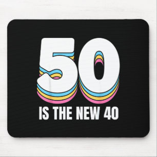 50 Is The New 40 Funny Womens Retro Colorful 50th Mouse Pad