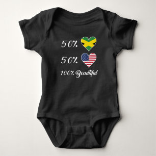 50% Jamaican 50% American 100% Beautiful Baby Bodysuit