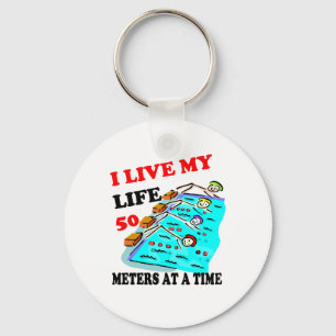50 metres at a time keychain
