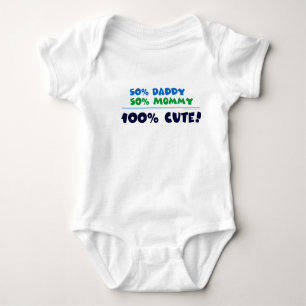 50% Mommy 50% Daddy 100% Cute! Baby Bodysuit