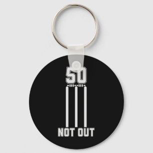 50 Not Out Cricket Jersey 50 Runs Cricket 50th Bir Keychain