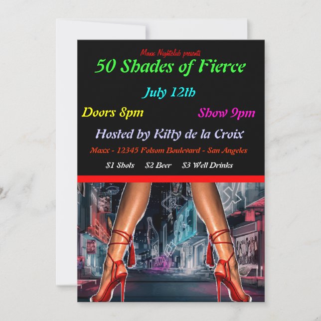 50 nuances de fierce Invitations d'événements (Devant)
