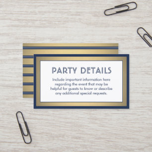 50 Pack Details Enclosure Navy Blue, White & Gold Business Card