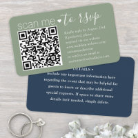 50 Pack DIY Colours Sage & Blue Details & QR RSVP