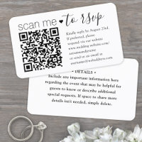 50 Pack QR Code RSVP & Details Wedding Enclosure