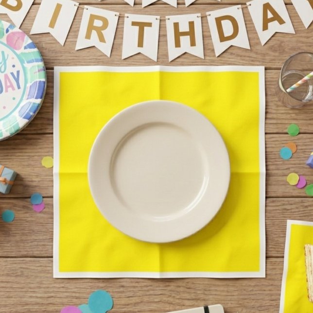 50-Pack Yellow Solid Colour Paper Napkins  (Creator Uploaded)