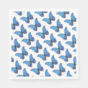 50 Paper Napkins - Blue Morpho Butterflies.