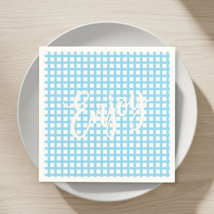 50 Paper Napkins – Nautical Blue & White Checkered
