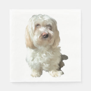 50 Paper Napkins - White Havanese