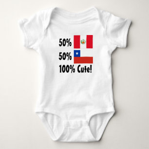 50% Peruvian 50% Chilean 100% Cute Baby Bodysuit