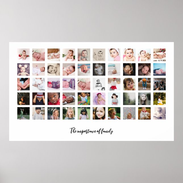 50 Photo Collage and Text Personalized Poster (Front)