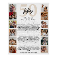 50 Reasons We Love You Birthday Keepsake Gift