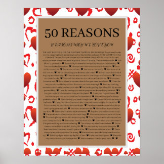 50 Reasons we love you Poster