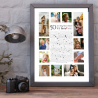 50 reasons why we love you photo collage birthday