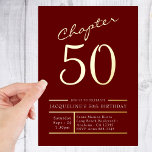 50 Red 50th Birthday Party Gold<br><div class="desc">Celebrate a milestone birthday in style with these gorgeous 50th birthday party invitations! Featuring a bold red background and gold foil accents,  these invites will make a statement for sure. Invite family and friends to the celebration in style with these luxury gold foil 50th birthday party invites.</div>
