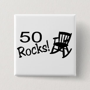 50 Rocks (Rocker) 2 Inch Square Button