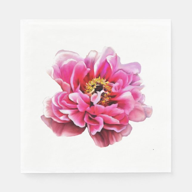 50 serviettes en papier - Peine rose (Devant)