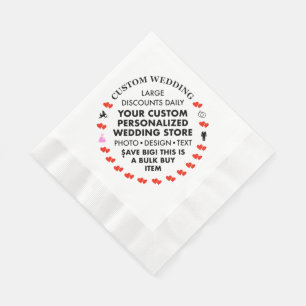 50 Serviettes en papier personnalisées de mariage