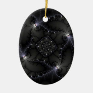 50 Shades Of Grey - Fractal Art Ceramic Ornament
