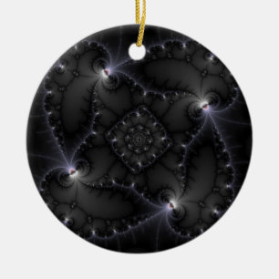 50 Shades Of Grey - Fractal Art Ceramic Ornament